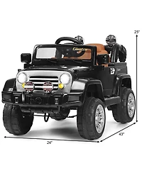 12V MP3 Kids Ride On Truck Car Rc Remote Control w/ Led Lights Music, Black
