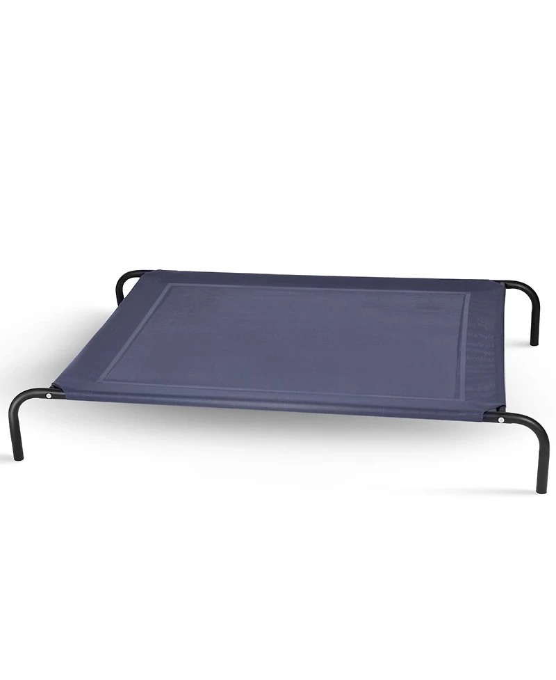 Gymax Large Dog Cat Bed Elevated Pet Cot Indoor Outdoor Camping Steel Frame Mat -Xl