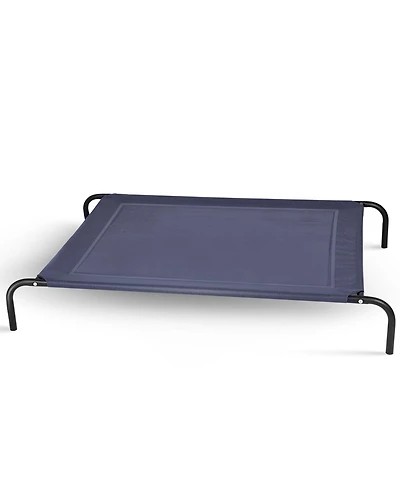 Gymax Large Dog Cat Bed Elevated Pet Cot Indoor Outdoor Camping Steel Frame Mat -Xl