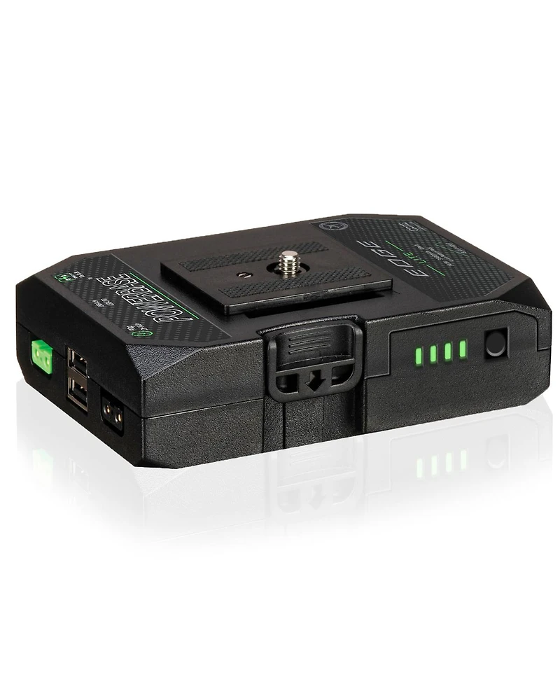 Core Swx PowerBase Edge Lite 49Wh 14.8V Small Form Cine Base Battery Pack and 1.5A Single-Position D-Tap Charger With Coiled D-Tap to 2-Pin Cable for