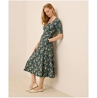 Pact Women's Organic Cotton Fit & Flare Scoop Midi Dress