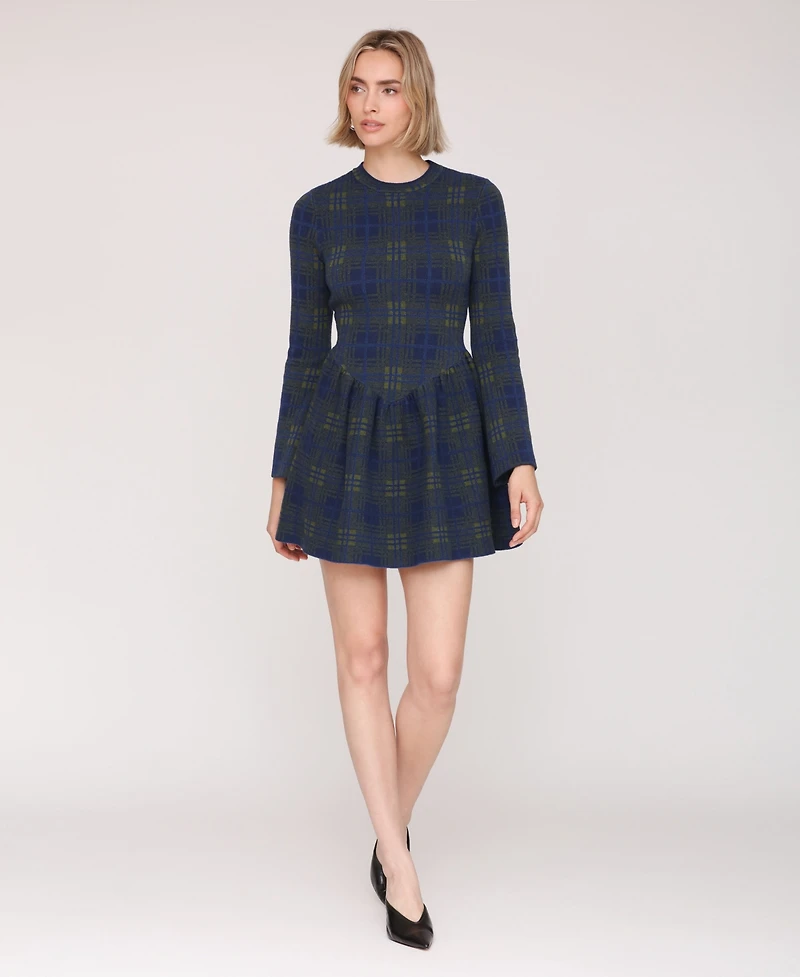 Avec Les Filles Women's Long Sleeves Skater Dress