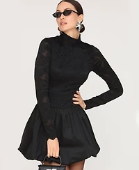Avec Les Filles Women's Mock Neck Mini Dress