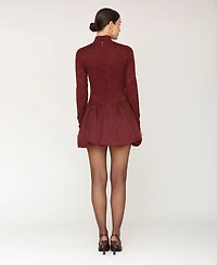 Avec Les Filles Women's Mock Neck Mini Dress