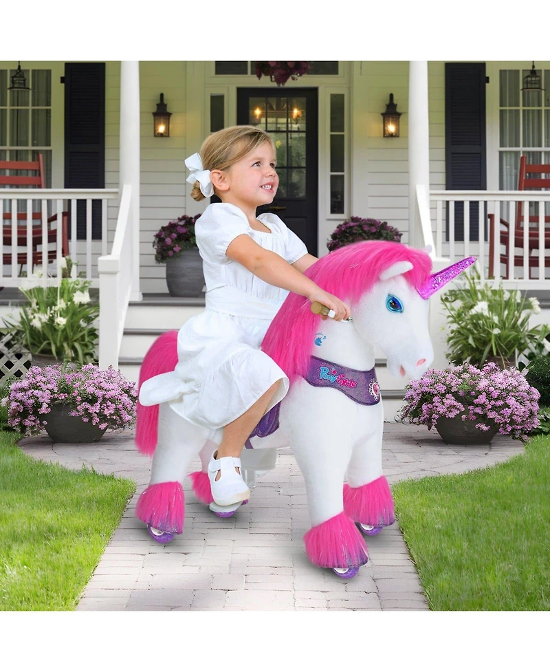 PonyCycle Model Y Pink/Purple Unicorn Rideable Toy for Age 4