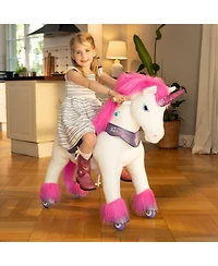 PonyCycle Model Y Pink/Purple Unicorn Rideable Toy for Age 4