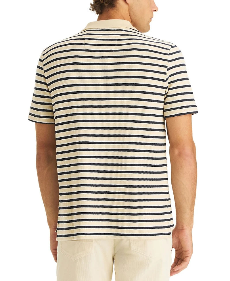 Nautica Men's Striped Short Sleeve Polo Shirt