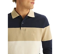 Nautica Men's Color Block Long Sleeve Polo Shirt