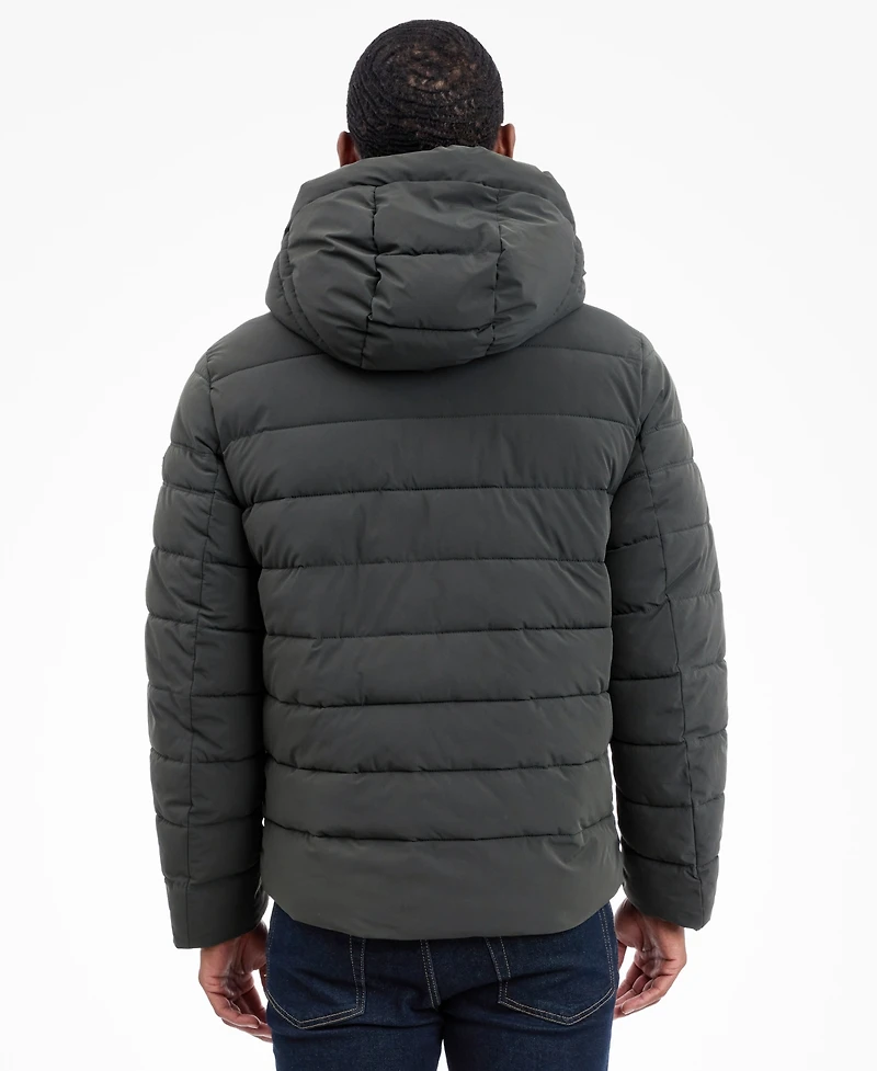 Michael Kors Men's Dressy Hooded Stretch Packable Jacket