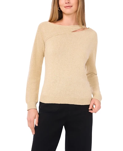 Vince Camuto Women's Metallic Asymmetric Cutout Sweater