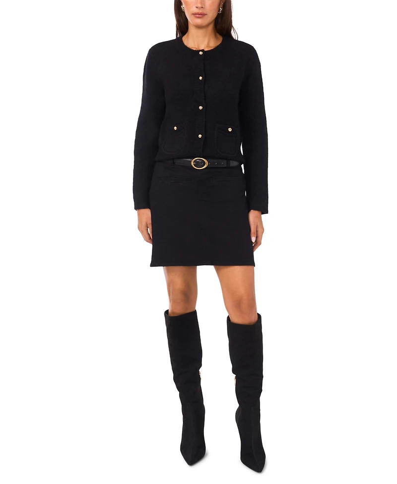 Vince Camuto Women's Patch Pockets Long Sleeves Cardigan