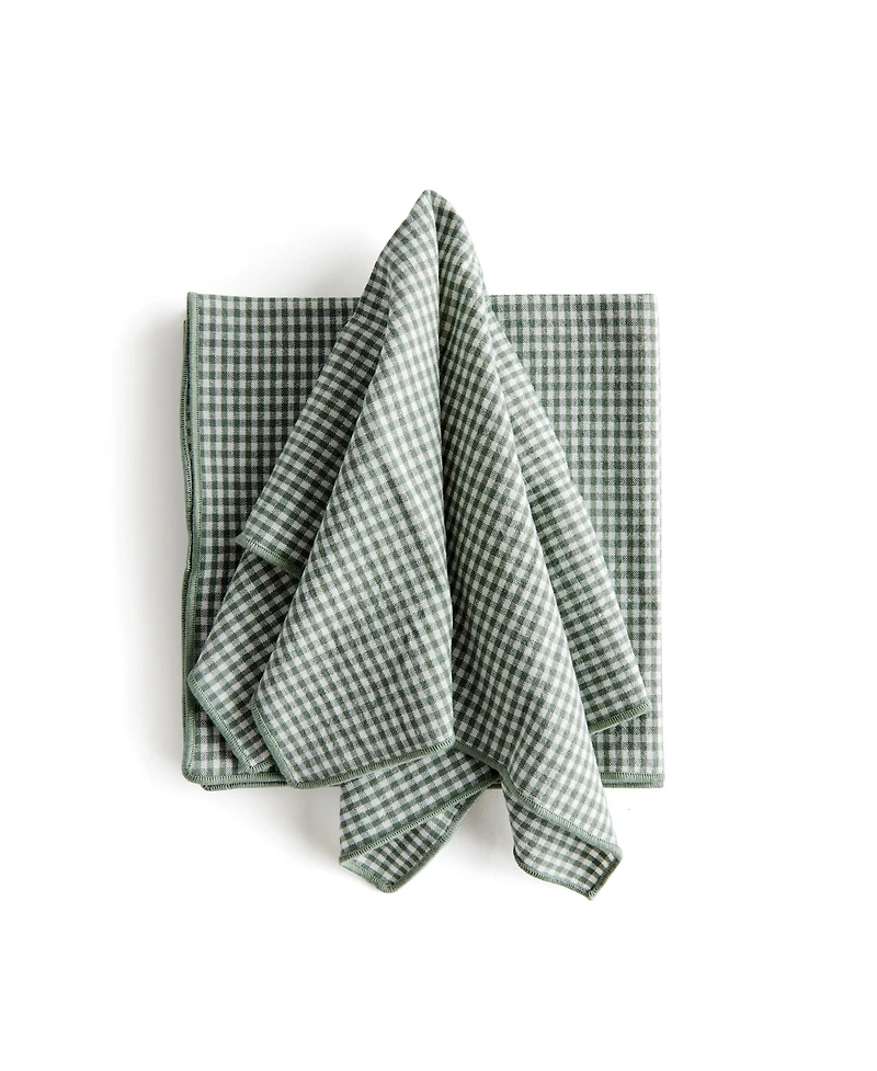 Napa Home & Garden 18" Vibrant Green Plaid Cotton Dinner Napkins Set of 4 for Dining & Table Decor