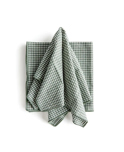 Napa Home & Garden 18" Vibrant Green Plaid Cotton Dinner Napkins Set of 4 for Dining & Table Decor