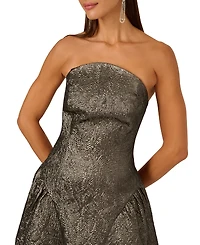 Adrianna Women's Strapless Metallic Ankle-Length Dress