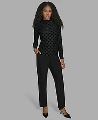 Bcbg Women's Polka Dot Print Long Sleeve Blouse