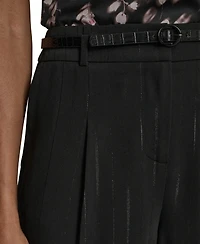 Bcbg Women's Pinstripe High Rise Wide Leg Pants