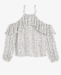 I.n.c. International Concepts Women's Cold-Shoulder Ruffle-Trim Blouse, Macy's Exclusive