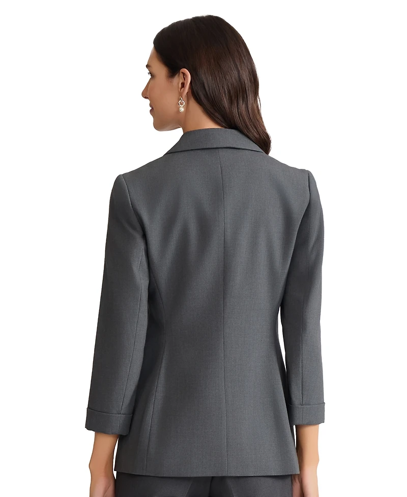 Jones New York Women's Notched Collar Jacket with Rolled Sleeves