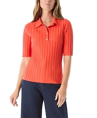 Dee Ocleppo Women's Ribbed Knit Collar Top