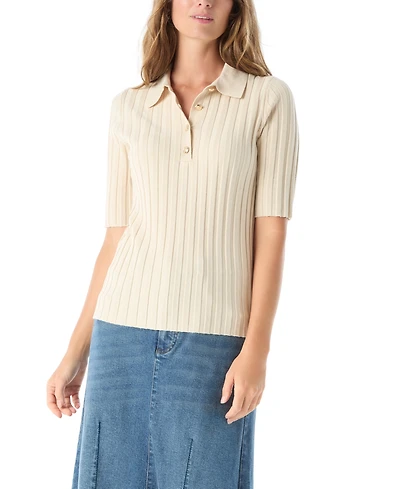 Dee Ocleppo Women's Ribbed Knit Collar Top