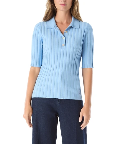 Dee Ocleppo Women's Ribbed Knit Collar Top