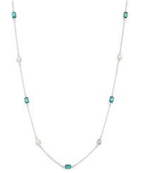 Lauren Ralph Lauren Cubic Zirconia and Epoxy Stone Station Strand Necklace