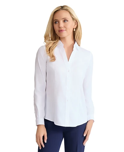Jones New York Women's Easy Care Button Up Long Sleeve Blouse