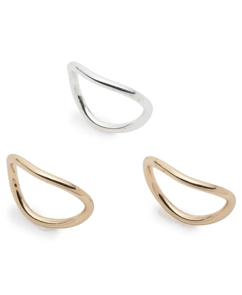 Lauren Ralph Lauren 3-Pc. Two-Tone Sculptural Ring Set