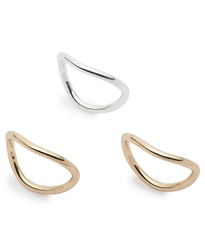 Lauren Ralph Lauren 3-Pc. Two-Tone Sculptural Ring Set