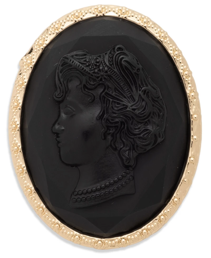 Lauren Ralph Lauren Epoxy Stone Black Antique Pin