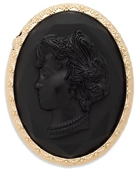 Lauren Ralph Lauren Epoxy Stone Black Antique Pin