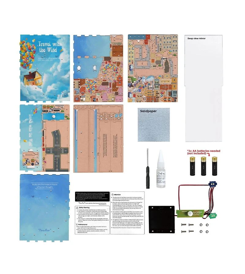 Flash Popup Diy 3D Book Nook Kit Travel with the Wind 143pcs