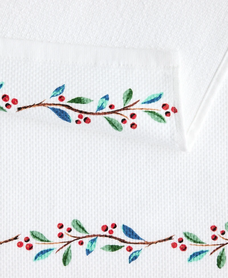 Fiesta Holiday Tree and Holly Sprig 2-Pc. Kitchen Towel Set