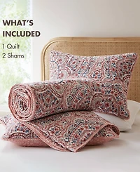 510 Design Valerie Boho Floral Reversible 3-Pc. Quilt Set