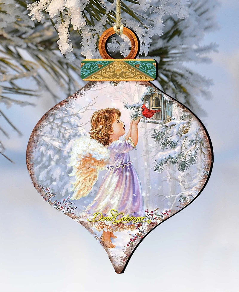 Designocracy Red Robin Woodland Angel Ornament
