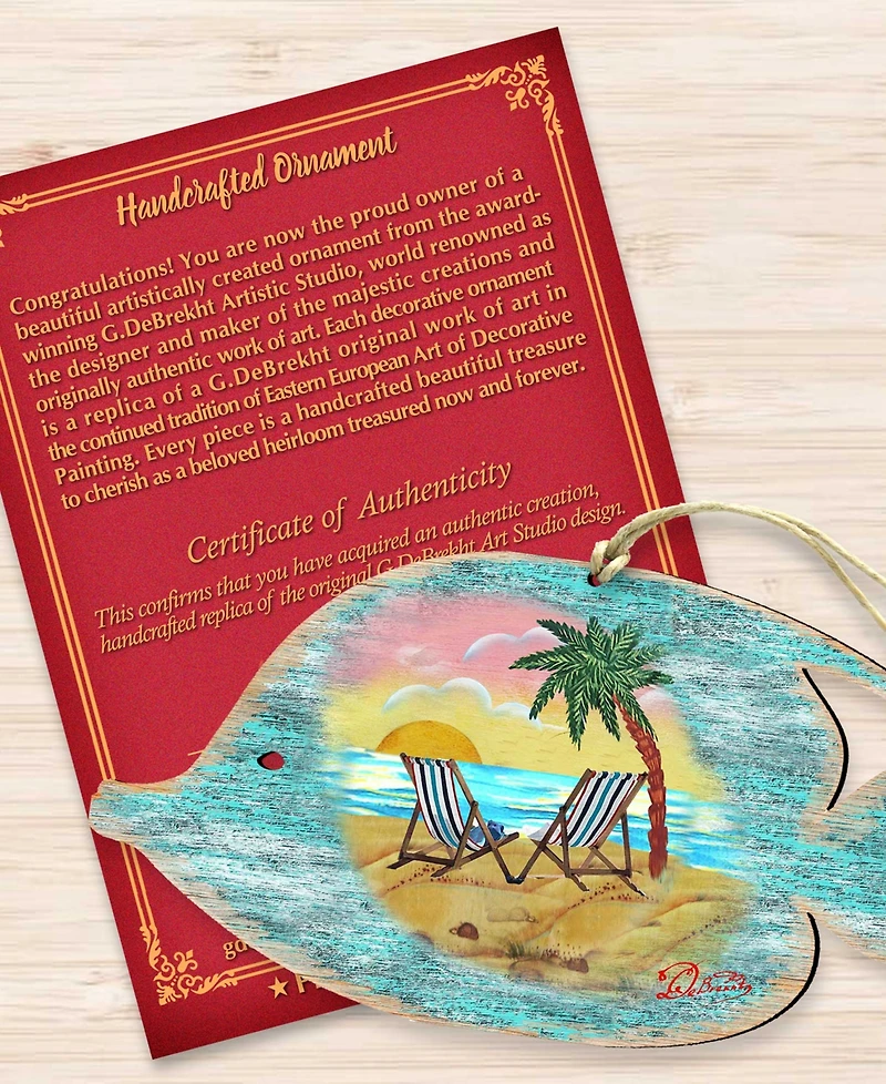 Designocracy Rustic Tropical Fish Wooden Ornament