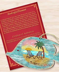 Designocracy Rustic Tropical Fish Wooden Ornament