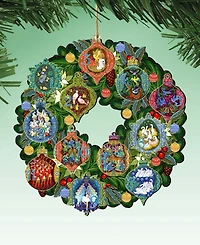 Designocracy 12 Days of Christmas Wreath Ornament