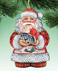 Designocracy Kitten Holiday Santa Christmas Ornament