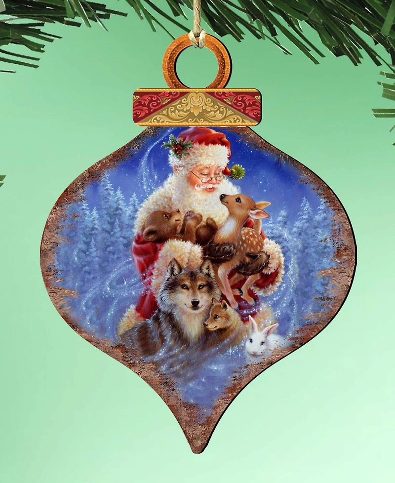 Designocracy Santa Little Friends Christmas Ornament