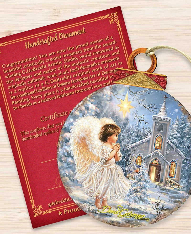 Designocracy Angel at the Chapel Christmas Ornament