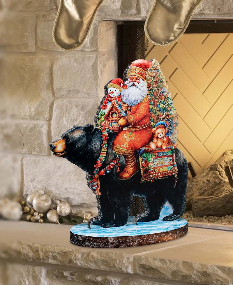 G. Debrekht Santa Claus Black Bear Friend Centerpiece