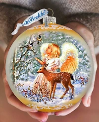 G. Debrekht Guardian Angel Fawn Le Glass Ornament