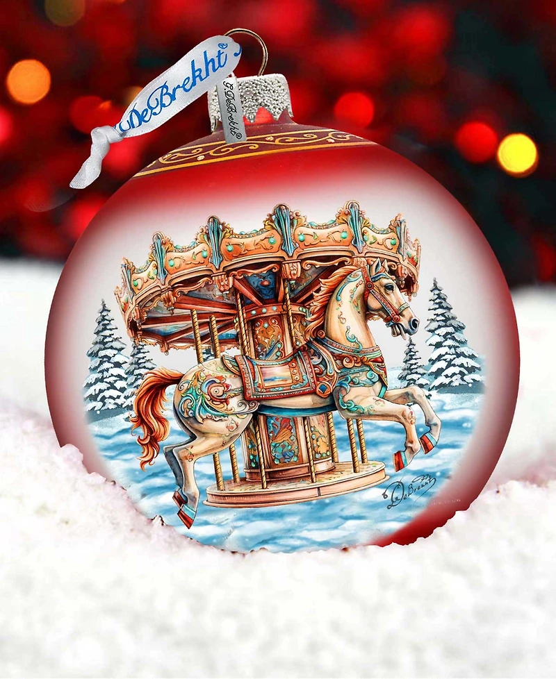 G. Debrekht Winter Wonderland Carousel Christmas Glass