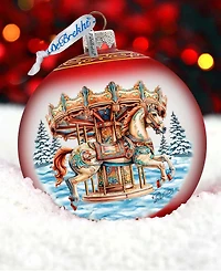 G. Debrekht Winter Wonderland Carousel Christmas Glass