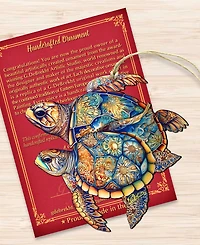 Designocracy Turtles Christmas Wooden Ornament