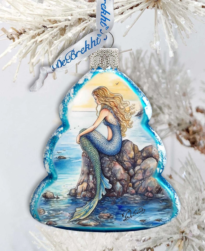 Designocracy Mermaid Christmas Glass Ornaments