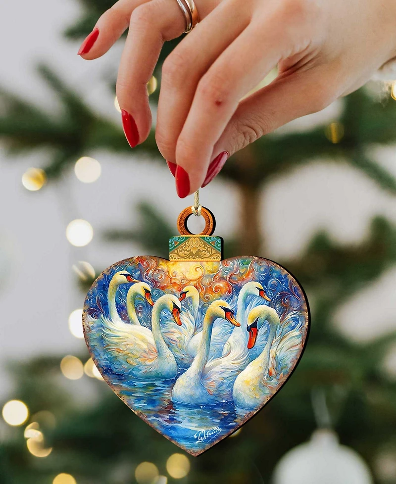 Designocracy 12 Days of Christmas Wood Ornaments, Set 12