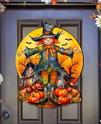 Designocracy Scarecrow Holiday Door Decor