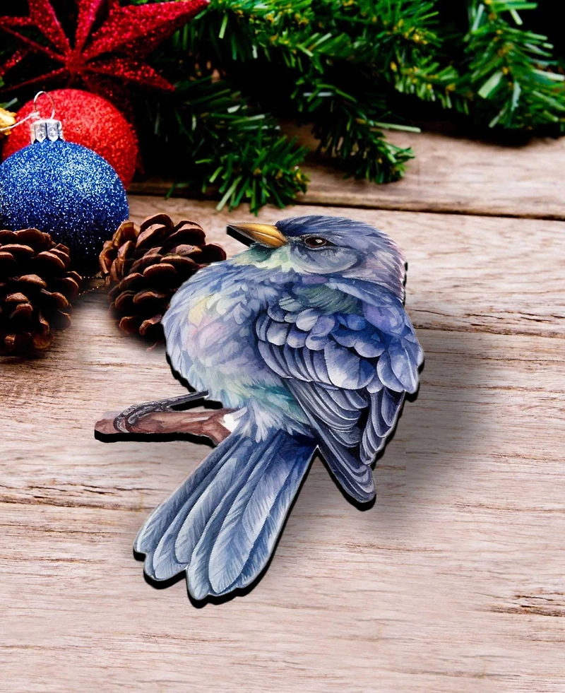 Designocracy Winter Birds Wood Clip-on Ornaments, Set 3